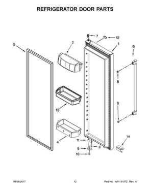 07 - Refrigerator Door Parts Diagram and Parts List for MSS26C6MEZ00  Maytag Refrigerator