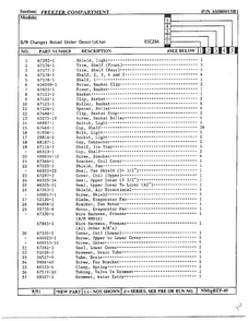 Freezer Compartment Page 2 Diagram and Parts List for 20591  Maytag Refrigerator