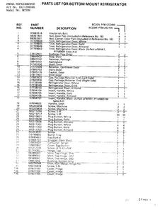 Parts List For Bottom Mount Refrigerator Page 4 Diagram and Parts List for 20804A  Amana Refrigerator