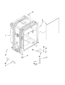 Tub And Frame Parts Diagram and Parts List for ADB1400AWD1  Amana Dishwasher