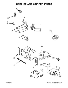 Cabinet And Stirrer Parts Diagram and Parts List for MMW9730FZ02  Maytag Microwave