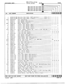 Doors Assembly Page 2 Diagram and Parts List for 19574C  Admiral Refrigerator