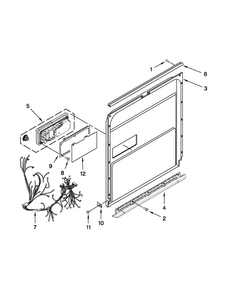 Inner Door Parts Diagram and Parts List for JDB8000AWB1  Jenn-Air Dishwasher
