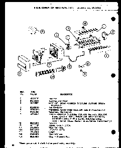 8 Cube Compact Ice Maker Diagram and Parts List for SBD20H-P7836031W  Amana Refrigerator
