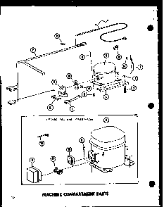 Machine Compartment Parts Diagram and Parts List for C10B-A P7398033WA Amana Freezer