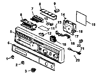 Control Panel Diagram and Parts List for CDU600C-P1188317W  Caloric Dishwasher