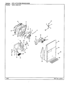 Ice And Water Dispenser Diagram and Parts List for 20022-0A  Admiral Refrigerator