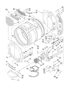 Bulkhead Parts Diagram and Parts List for MGDZ600TE2  Maytag Dryer