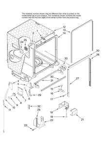 Tub And Frame Parts Diagram and Parts List for ADB3500AWS0  Amana Dishwasher