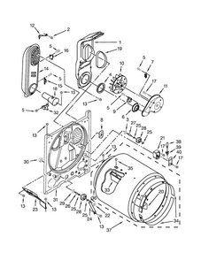 Bulkhead Parts Diagram and Parts List for MGDX655DW2  Maytag Dryer