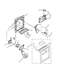 Dispenser Parts Diagram and Parts List for ASD2526VES00  Amana Refrigerator