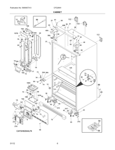 Cabinet Diagram and Parts List for CFD28WIB5  Crosley Refrigerator