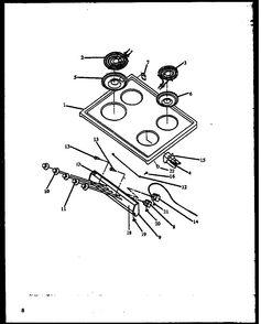 Cooktop Diagram and Parts List for EBE22AA0CEH-P1142442NW  Caloric Range