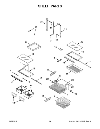 Shelf Parts Diagram and Parts List for MBR1957FEZ02  Maytag Refrigerator