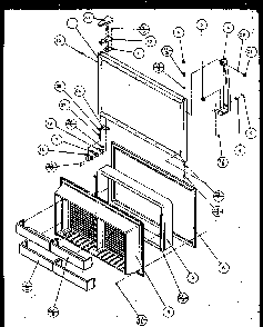 Freezer Door Diagram and Parts List for TC18QL-P1111408WL  Amana Refrigerator