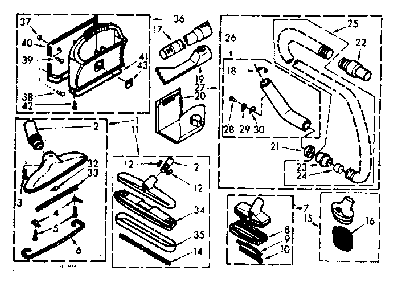 Attachment Parts Diagram and Parts List for 11640260  Kenmore Central Vacuum