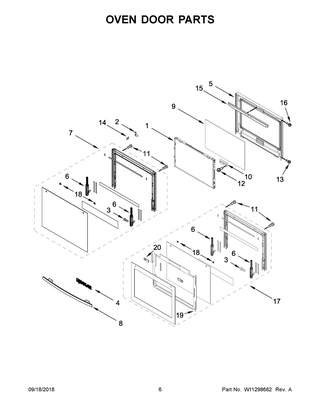 Oven Door Parts Diagram and Parts List for JMW2427DS03  Maytag Microwave Oven Combo