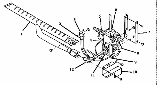 Heater Burner And Control Components Diagram and Parts List for GBK39HG ALL Amana Range