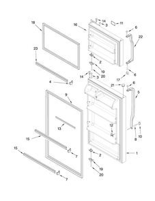 Door Parts Diagram and Parts List for A8TXNWFXB00  Amana Refrigerator