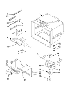 Freezer Liner Parts Diagram and Parts List for MBF2258WES2  Maytag Refrigerator