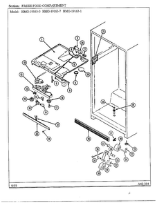 Fresh Food Compartment Diagram and Parts List for 19163-0A  Admiral Refrigerator