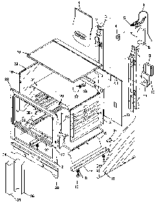 Cabinet Assy Diagram and Parts List for RBK28FG0 P1143035NW Amana Range