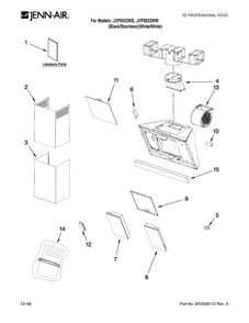 Hood Parts Diagram and Parts List for JXP5032WS  Jenn-Air Range Hood