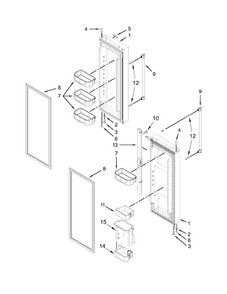 Refrigerator Door Parts Diagram and Parts List for MFF2055DRE00  Maytag Refrigerator
