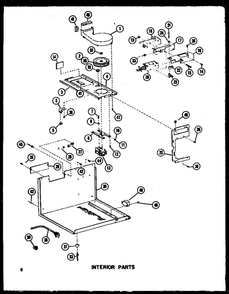 Interior Parts 2 Diagram and Parts List for RR-8 P72910-1M Amana Microwave