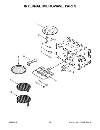 Internal Microwave Parts Diagram and Parts List for JMW3430IL02  Maytag Microwave Oven Combo