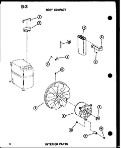 Scot Compact Interior Parts Diagram and Parts List for 16-3SPMK P54974-59R Amana Air Conditioner