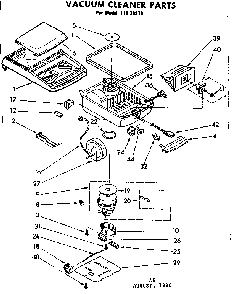 Base Assembly Diagram and Parts List for 11620870  Kenmore Canister Vacuum