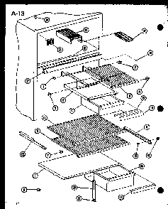 Section 1 Diagram and Parts List for TC18F-A-P75288-19WA  Amana Refrigerator