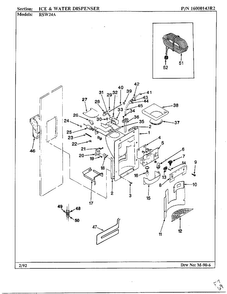 Ice And Water Dispenser Diagram and Parts List for 24712  Maytag Refrigerator