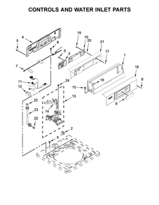 Controls And Water Inlet Parts Diagram and Parts List for MAT20PDAWW0  Maytag Washer