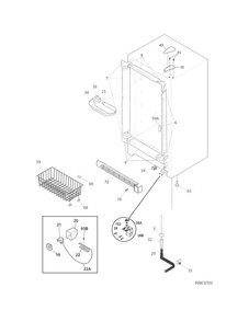 Cabinet Diagram and Parts List for CFUFH17QWA  Crosley Freezer