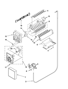 Icemaker Parts Diagram and Parts List for MSD2254VEY03  Maytag Refrigerator