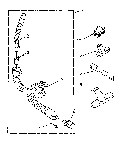 Hose And Attachment Parts Diagram and Parts List for 1162532080  Kenmore Filters & Accessories