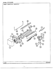 Ice Maker Diagram and Parts List for 621640  Admiral Refrigerator