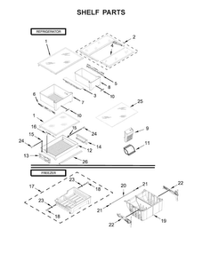 Shelf Parts Diagram and Parts List for MFW2055YEB01  Maytag Refrigerator
