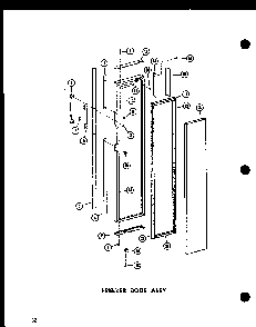 Freezer Door Assy Diagram and Parts List for SRN22N-C-P60230-64WC  Amana Refrigerator