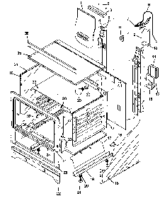 Cabinet Assembly Diagram and Parts List for RLN367UL P1143198NL Caloric Range