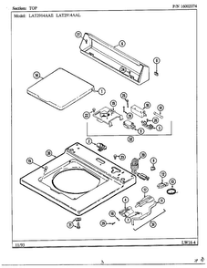 Top Diagram and Parts List for 6329  Maytag Washer