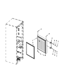 Freezer Door Parts Diagram and Parts List for MBZ1153BES00  Maytag Refrigerator