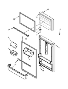 Door Parts Diagram and Parts List for M8RXEGMAS01  Maytag Refrigerator