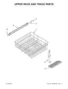 Upper Rack And Track Parts Diagram and Parts List for MDB4949SDH3  Maytag Dishwasher
