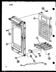 Control Panel Diagram and Parts List for RR-810 P75592-2M Amana Microwave