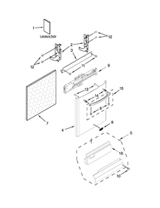 Door And Panel Parts Diagram and Parts List for MDB8959SBB3  Maytag Dishwasher