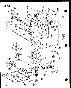 Antenna/wiring Harness Diagram and Parts List for RO-700 P75992-1M Amana Microwave
