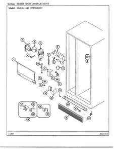 Fresh Food Compartment Diagram and Parts List for 641440  Admiral Refrigerator